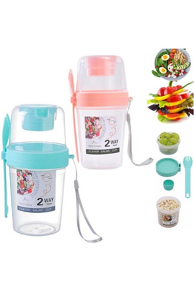 Choice Carry Breakfast Cups, Salad Cups, Yogurt Cereal, Oatmeal Snacks, Parfait Containers and Salad Dre...