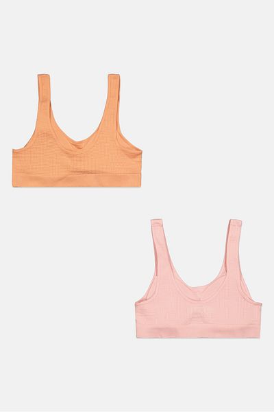 Comfort by Real Women 2 Pieces Textured Lightly Padded Bra, Light Brown