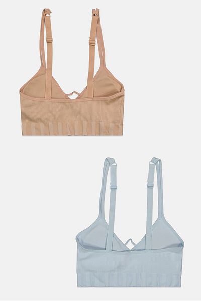 Comfort by Real Women 2 Pieces Textured Padded Bra, Light Blue