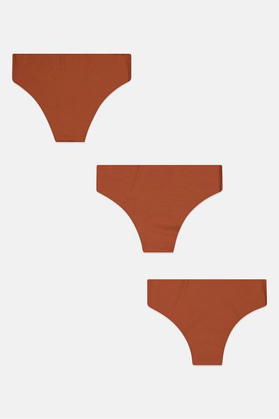 Bebe Women 3 Pack Solid Pantie, Brown
