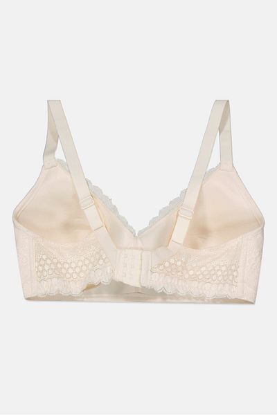 Etam Women Padded Lace Bra, Off White