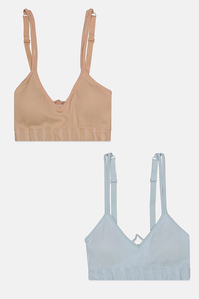Comfort by Real Women 2 Pieces Textured Padded Bra, Light Blue