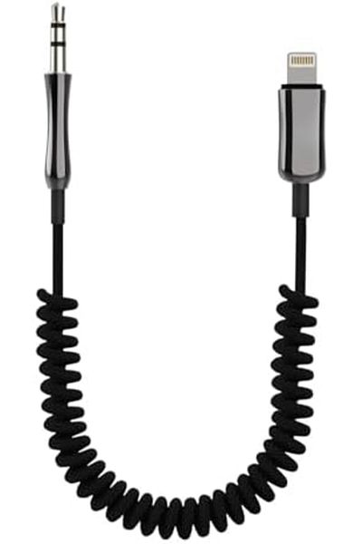 STOREMAX To iPhone Lightning 3.5mm Braided Spiral Aux Cable Converter 1m (All Lightning)