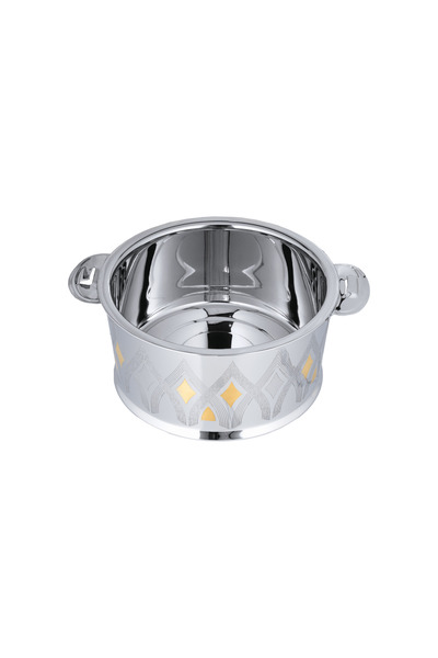 ALSAIF Inner Stainless Steel Casserole, Insulated Hot Pot, Keep Food Hot & Fresh, 2.5 Liter, Silver/gold