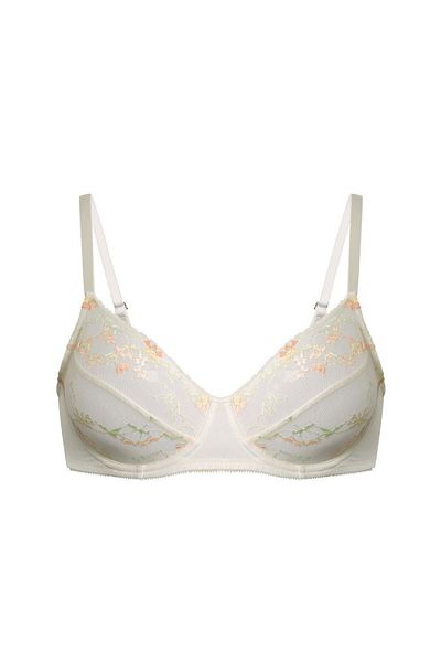 Tchibo Women Non Padded Underwire Lace Bra, White Combo