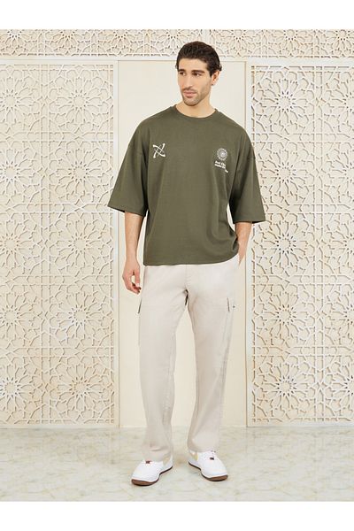 Styli Front & Back Graphic Print Interlock Boxy T-Shirt