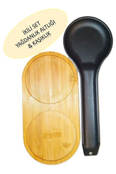 TARIK HOME Set de 2 suporturi metalice pentru linguri murdare cu suport din b...