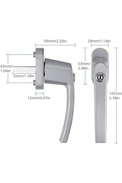 STOREMAX Bystoreby Lockable Aluminum Pvc Pimapen Handle with Std Key (Gray) Newdesing 646268
