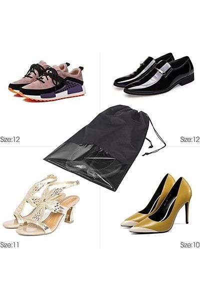fulina 12 Pcs Large Travel Storage Shoe Bag, Waterproof for Gym Traveling, Non-Woven with Rope