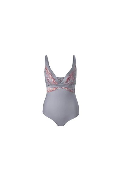 Tchibo Women Lace Detail Bodysuit, Grey