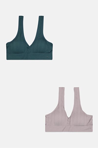 Capezio حمالة صدر نسائية مبطنة بدون سلك، قطعتين، رمادي