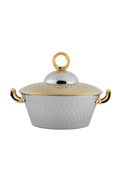 ALSAIF Jodi Hotpot Stainless Steel,size : 5 Liter,colour: Silver/gold