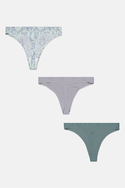 Layer 8 Women 3 Pcs Allover Print Panties, Grey
