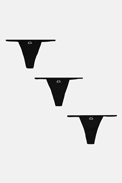 Ellesse ملابس داخلية نسائية مكونة من 3 قطع بشعار العلامة التجارية، باللون الأسود