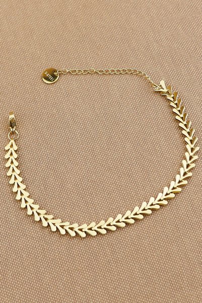 Keyifli Hayaller 316L Steel Bracelet - Inward Leaf Chain, Tarnish Colorfast T...