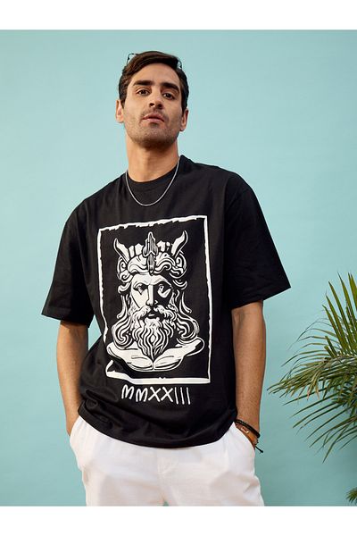 Mascln Sassafras By Styli Roman Graphic Print Oversized T-Shirt