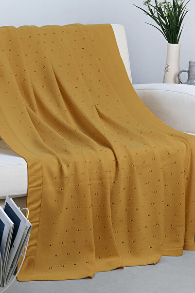 DALİSA Lightweight Breathable Knitted Tv Blanket - Seat Cover, Openwork Pattern