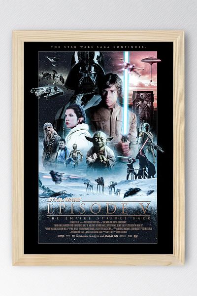 Saturn Star Wars 5 Framed Painting - Space Wars Nostalgia Old Fim Poster Painting