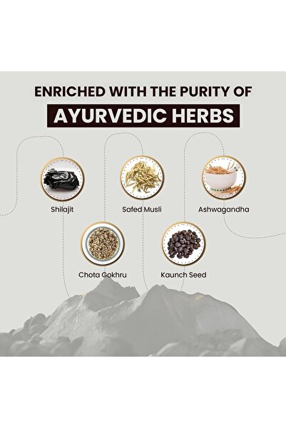 Vedapure شيلاجيت/شيلاجيت الفاخر مع مستخلصات صفد موسلي وأشواغاندا - 1000 مجم 60 كبسولة