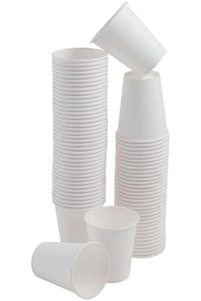 STOREMAX Sellbuystore 75 Pcs Disposable Paper Cups 8 oz 250 Ml, White Hot Cups, Paper Me