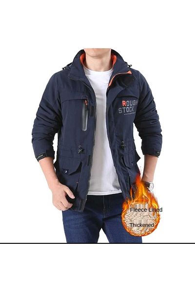 MEYRA Men's Fleece Coat, Coat, Waterproof and Windproof, Hoodie