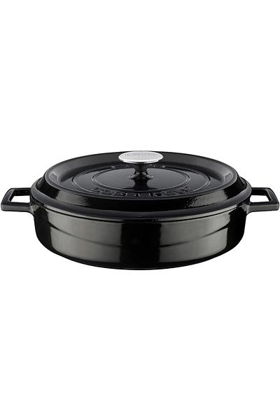 STOREMAX Bystoreby Cast Iron Multi-Purpose Spring Pot Diameter (Ø) 28 cm - Trendy Black Newdesing 646268