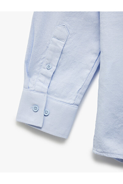 Koton Pamuklu Slim Fit Uzun Kollu İtalyan Yaka Gömlek