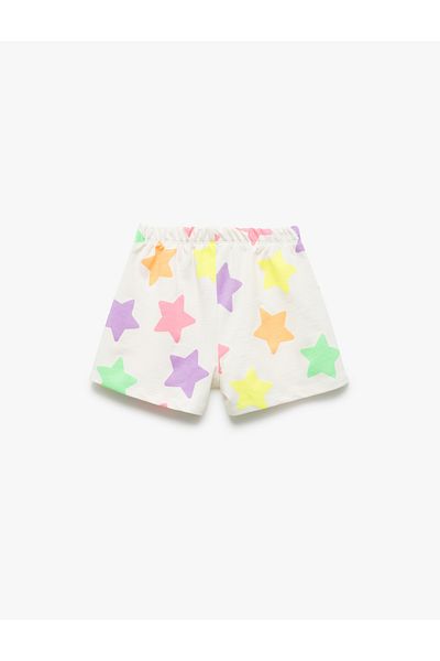 Koton Elastic Waist Cotton Pocket Detailed Star Patterned Shorts