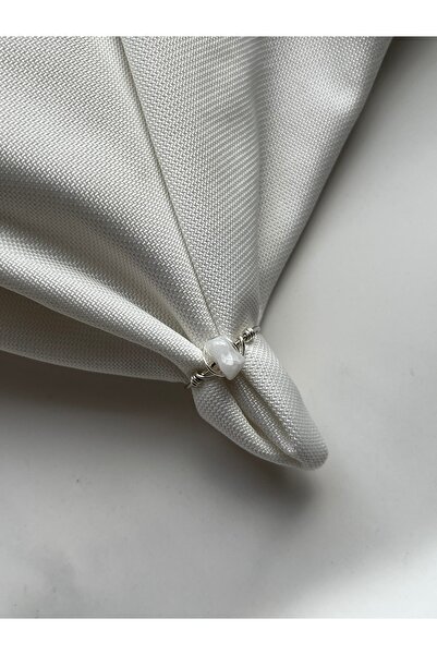 PelvedDesign خاتم سلك فضي قابل للتعديل من حجر القمر المكسور