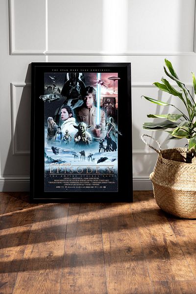 Saturn Star Wars 5 Framed Painting - Space Wars Nostalgia Old Fim Poster Painting