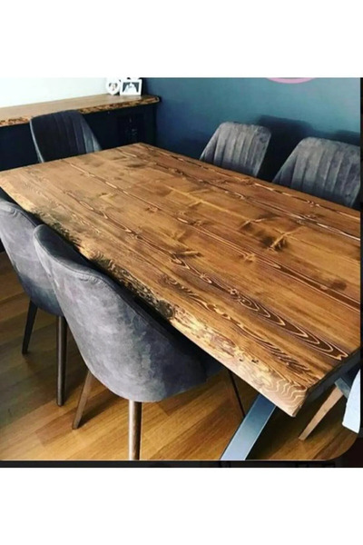 Timber'sTeam -alda- Ahşap Kütük Masa Tablası Ayaklar Hariç (sadece Tabla )
