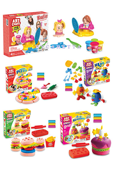 ByCaretta Kuaför Oyun Hamuru 224 gr Insan Figürü Hamburger Pizza Doğum Günü 1...