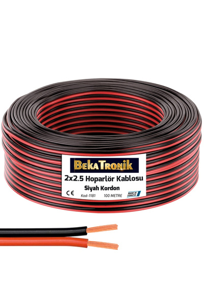 TREND 2x2.5 Hoparlör Kablosu Siyah Kordon 100mt 1.kalite