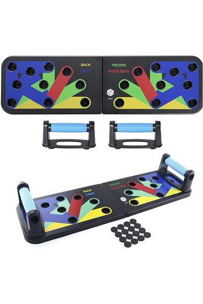 AWH WYRE Push Up Rack Board – 9-in-1 Multifunctional Foldable Fitness Board with Handle for Home