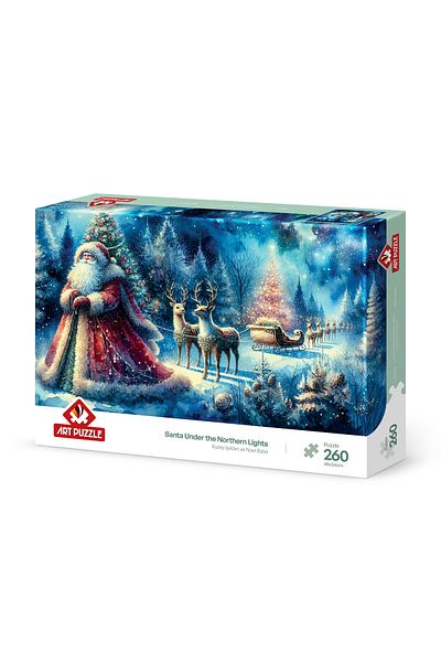 Art Puzzle Northern Lights and Santa Claus 260 Piece Puzzle