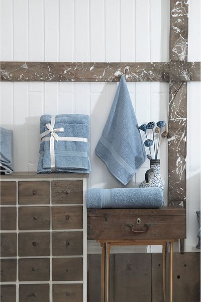 Eponj Home Set prosoape de baie Indigo Blue DS 90x160cm și 50x90cm - Pachet de 2
