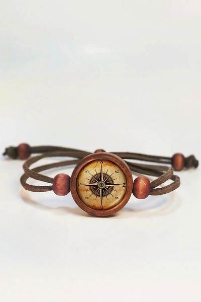 Tahtakolik Compass Wooden Bracelet - Single Size N11.55774