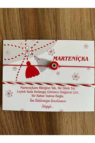 312 KONSEPT İKİLİ CAM NAZAR BONCUKLU MARTENİÇKA DİLEK BİLEKLİĞİ ÖRGÜ KİLİTLİ