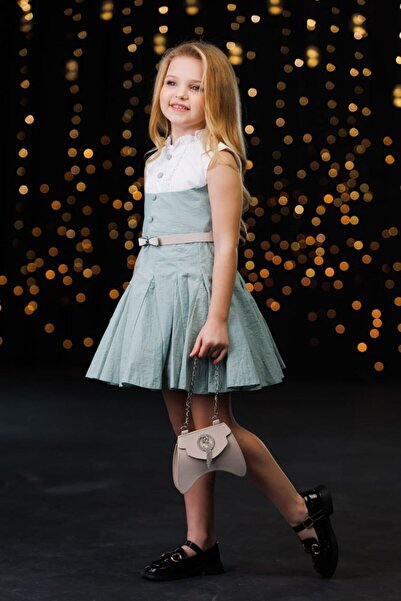 Ribbon kids Girl's Dress and Jacket + Belt + Bag