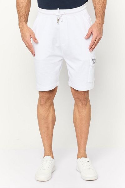 GAZZARRİNİ Men Brand Logo Cargo Shorts, White