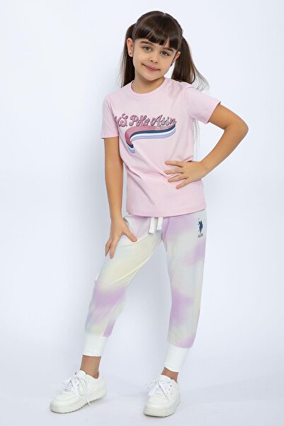 U.S. Polo Assn. Base. Polo Assn 1070 Batik Patterned Girl's Double Set