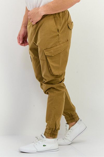 Civil Society Men Relax Fit Solid Stretchable Cargo Pants, Warm Brown