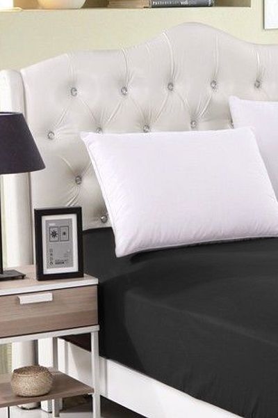 Eponj Home Freshcolor Black Single Elastic Sheet