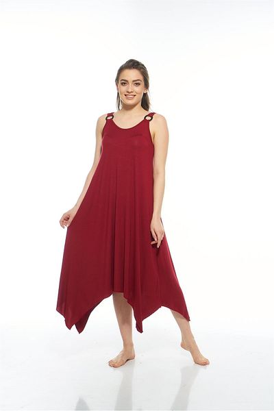 Estiva 23233 Women's Solid Colored Lycra Viscose Dress with Shoulder Buckle
