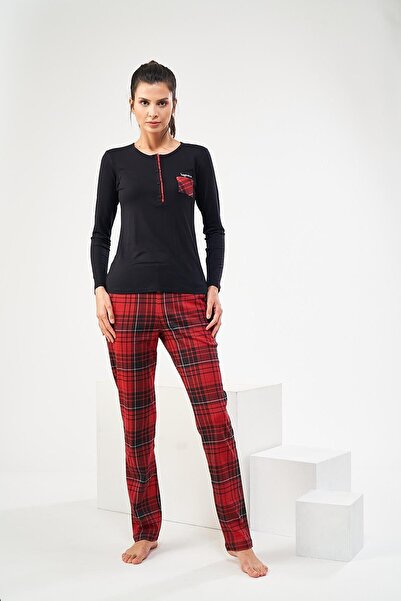 Pjs Pijama Pjs 22434 Жіночий піжамний комплект з картатим візерунком