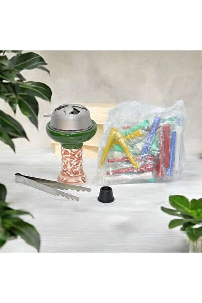 YT Porselen Phunnel Lüle Yeşil,yanmaz Ateşlik, Sipsi,maşa,conta.nargile Aksesuarları