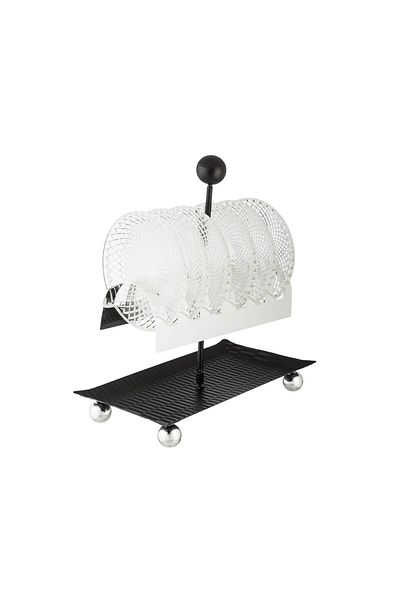 Dania A set of dessert plates on a black stand, 6 pieces