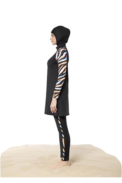 Ruko Maio 22128-1 Raglan Sleeve Micro Lycra Fabric Full Hijab Swimsuit