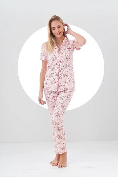 PJS 24105 Set de pijamale cu nasturi pentru damă