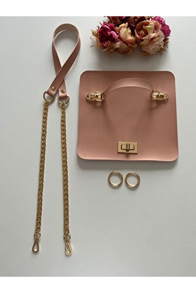 zg hobi aksesuar مجموعة حقائب محبوكة - مقبض حقيبة بسلسلة، طقم غطاء